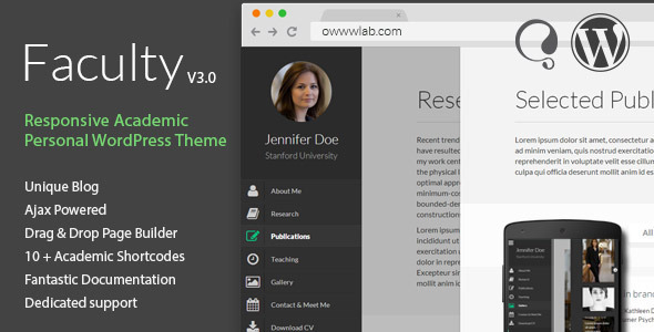ThemeForest – Faculty v3.1.5 – Responsive Academic WordPress Theme