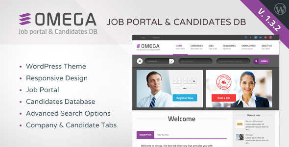 Omega v1.3.2 – WordPress Job Portal & Candidate Database