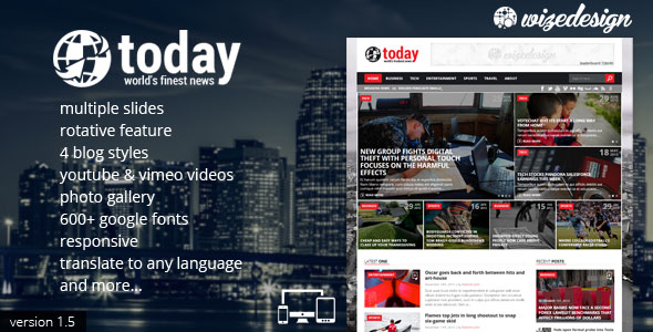 Today – Themeforest News & Magazine WordPress Theme